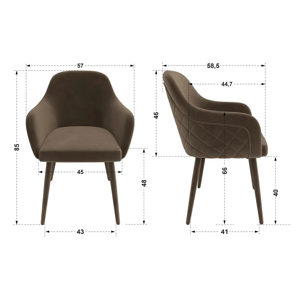 Фото 7 Стул Milavio ВенецияMR-6 57x85x58 см велюр цвет коричневый