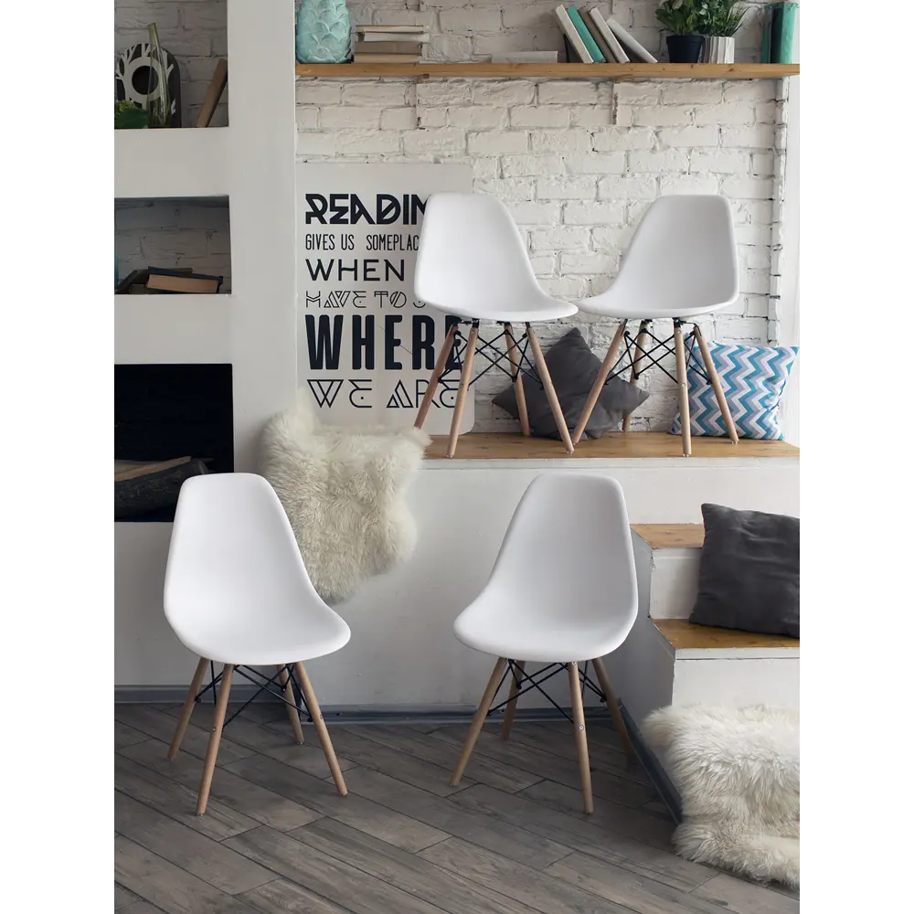 Фото 2 Стул кухонный Стул груп 8056PP white Box 81x53x46 см пластик цвет белый Фото 2 Стул кухонный Стул груп 8056PP white Box 81x53x46 см пластик цвет белый