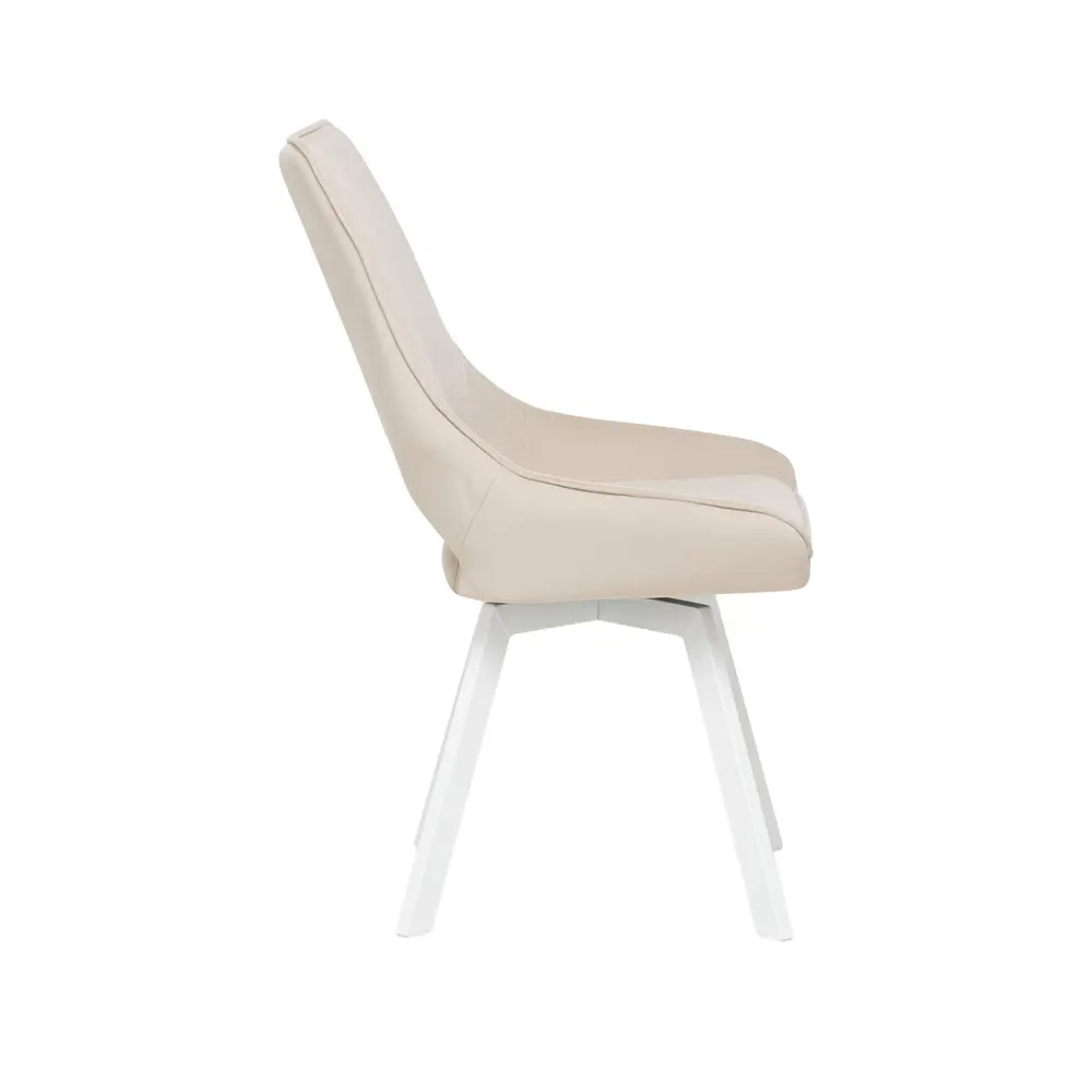 Фото 2 Стул Leset Галвес 360 43x93x67 см велюр цвет белый, бежевый Фото 2 Стул Leset Галвес 360 43x93x67 см велюр цвет белый, бежевый