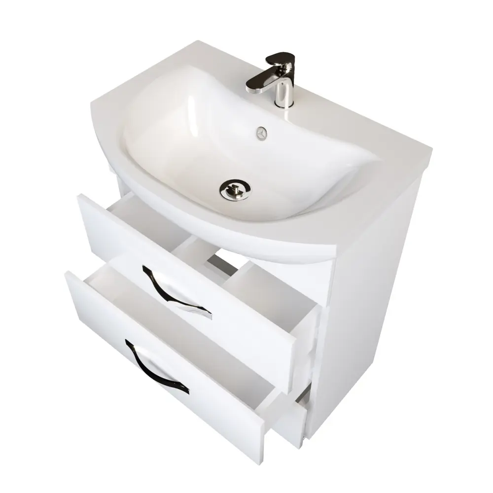 Фото 5 Тумба под раковину напольная 1Marka Вита 65 см цвет белый У50110