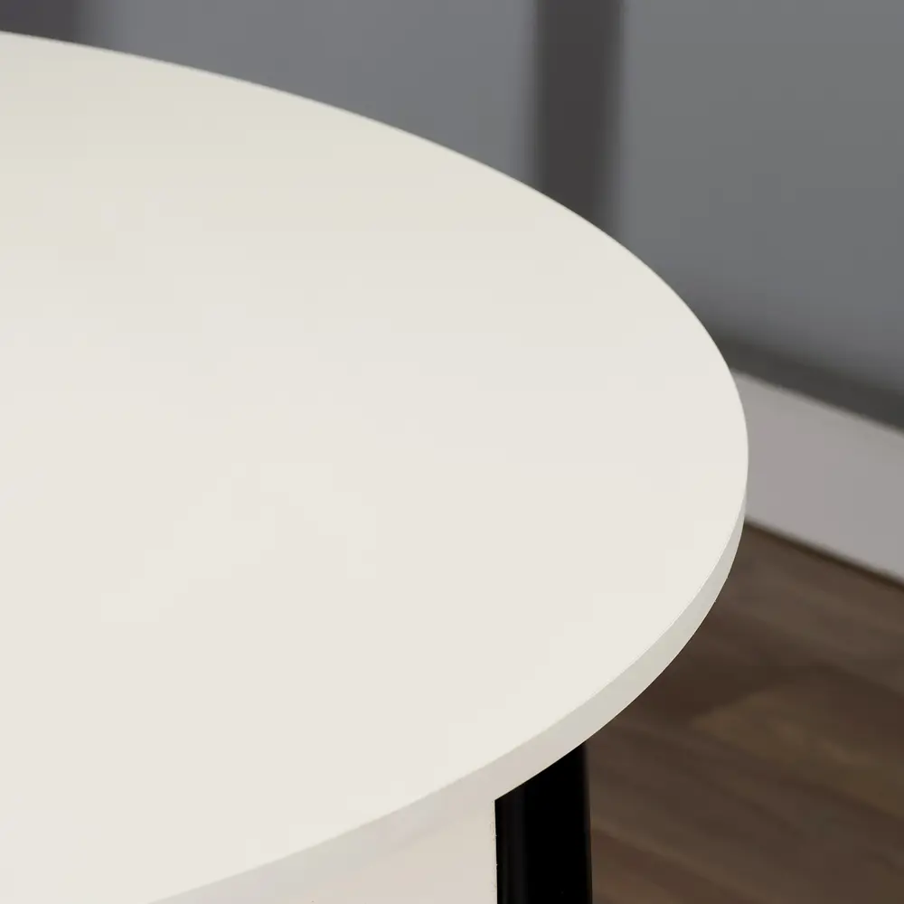 Фото 3 Кухонный стол круглый Сима-Ленд Цент 100x100 см ЛДСП цвет белый матовый Фото 3 Кухонный стол круглый Сима-Ленд Цент 100x100 см ЛДСП цвет белый матовый