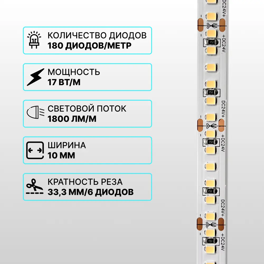 Фото 2 Светодиодная лента Kurato 683253 180 диодов 24 В 20 мм IP33 5 м нейтральный белый свет Фото 2 Светодиодная лента Kurato 683253 180 диодов 24 В 20 мм IP33 5 м нейтральный белый свет