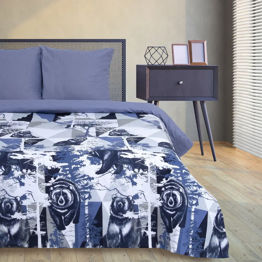 Фото Комплект постельного белья двуспальный Этель Геометрия леса 2968335, бязь