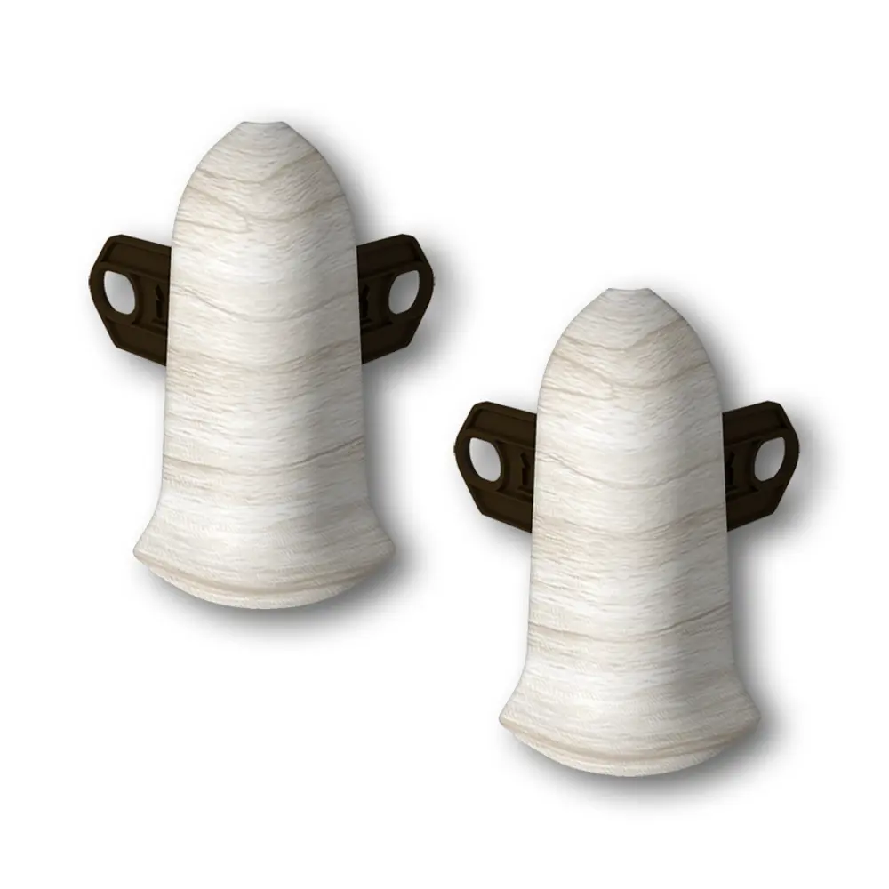 Фото Угол наружный (внешний) с крепежом для плинтуса Идеал Классик 267 Клен белый_IRC 55 мм (упаковка 20 шт)