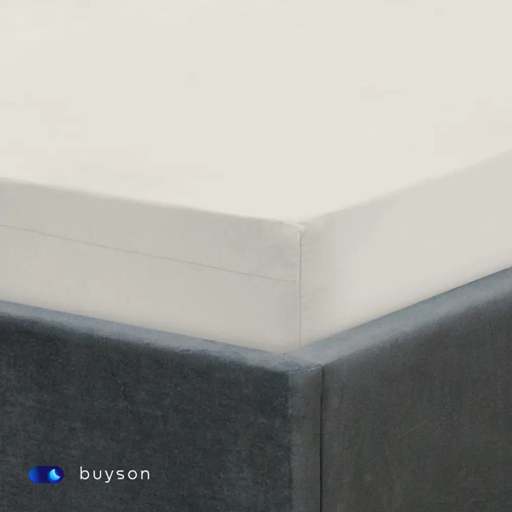 Фото 4 Простыня buyson BuyRelax белая 140x200 см, хлопок, на резинке Фото 4 Простыня buyson BuyRelax белая 140x200 см, хлопок, на резинке