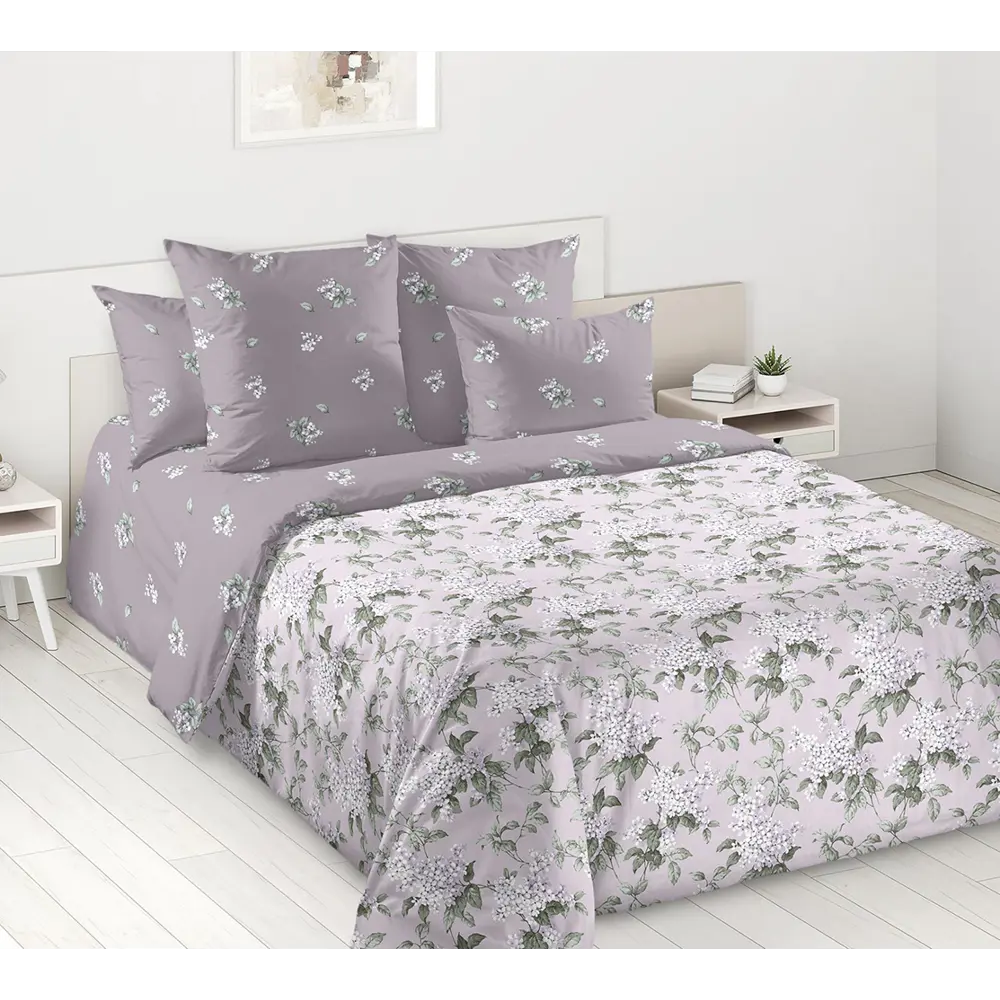 Фото Простыня Home mercury Летняя свирель 220x240 см перкаль без резинки цвет розовый