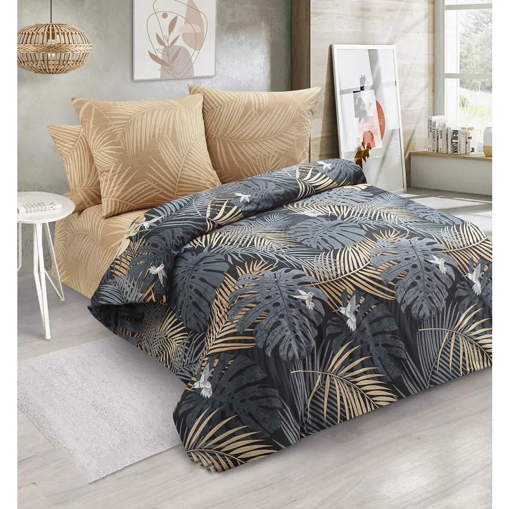 Фото Простыня Home mercury Джунгли 4 150x220 см поплин без резинки цвет серый Фото Простыня Home mercury Джунгли 4 150x220 см поплин без резинки цвет серый