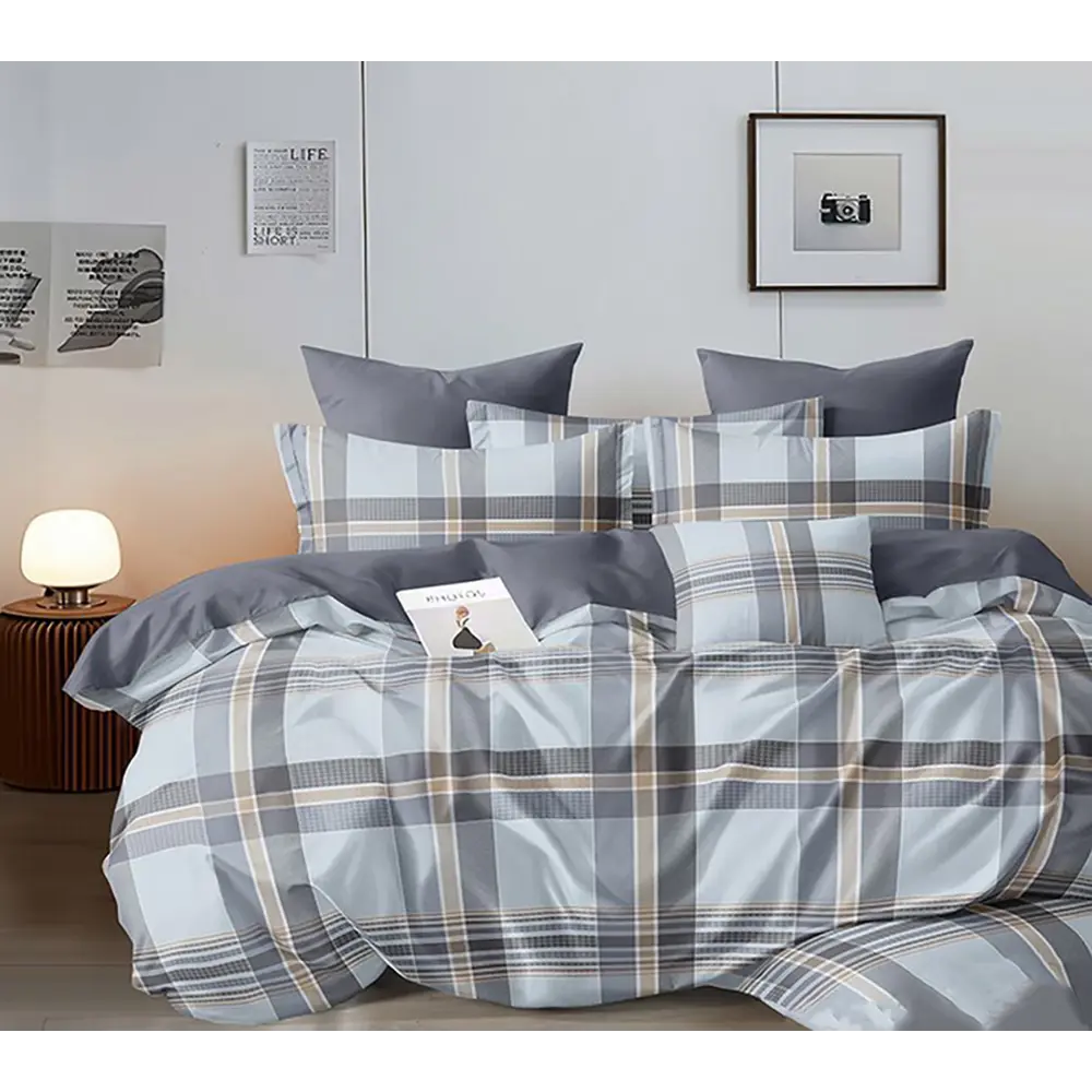 Фото Простыня Home mercury Густав компаньон 145x214 см поплин без резинки цвет серый