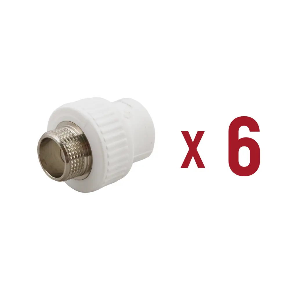 Фото Муфта комбинированная Aqualink 3/4"x25 мм ВП-НР полипропилен 6 шт k16736 Фото Муфта комбинированная Aqualink 3/4"x25 мм ВП-НР полипропилен 6 шт k16736