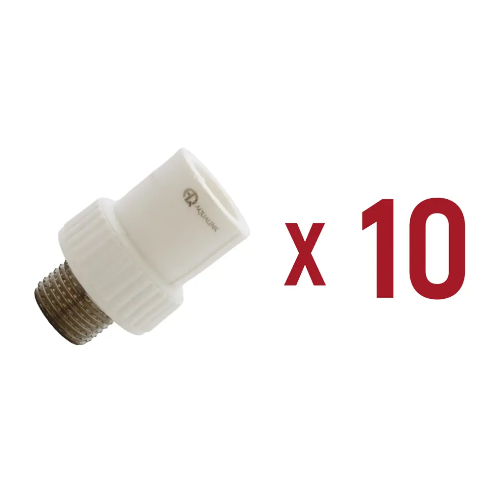 Фото Муфта комбинированная Aqualink 1/2"x20 мм ВП-НР полипропилен 10 шт k16117 Фото Муфта комбинированная Aqualink 1/2"x20 мм ВП-НР полипропилен 10 шт k16117