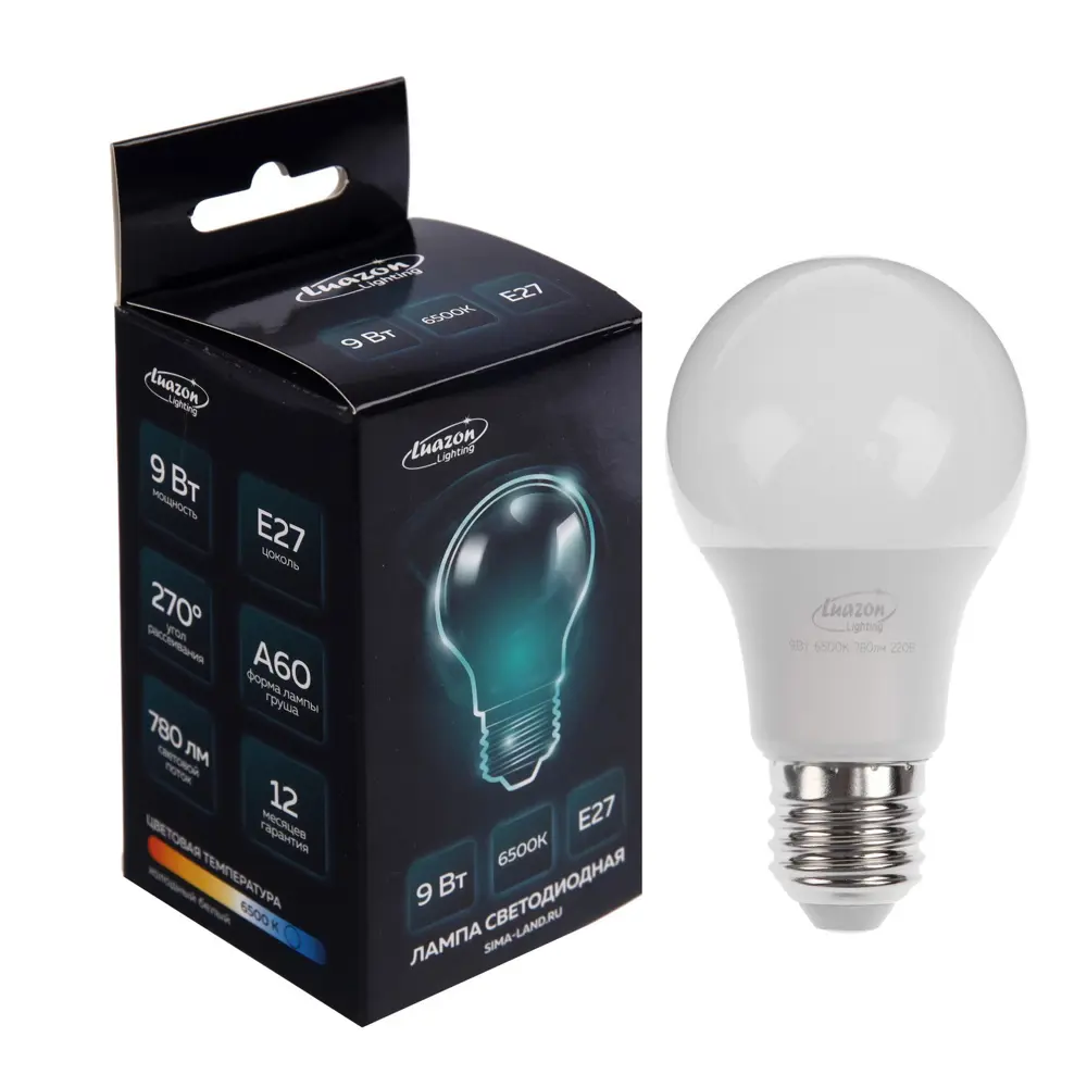 Фото 2 Лампа светодиодная Luazon lighting 9322248 E27 220 В 9 Вт груша 780 Лм Фото 2 Лампа светодиодная Luazon lighting 9322248 E27 220 В 9 Вт груша 780 Лм