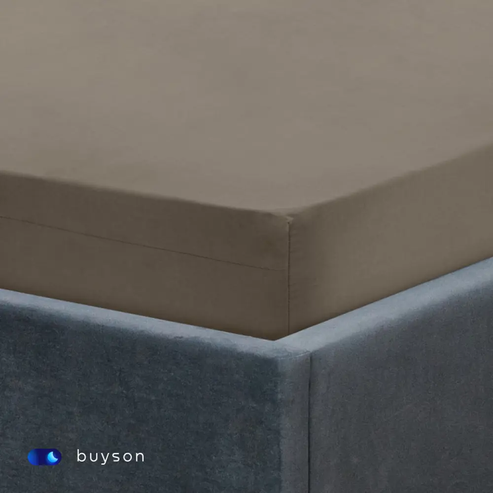 Фото 4 Простыня buyson BuyRelax бежевая 140x200 см, хлопок, на резинке Фото 4 Простыня buyson BuyRelax бежевая 140x200 см, хлопок, на резинке