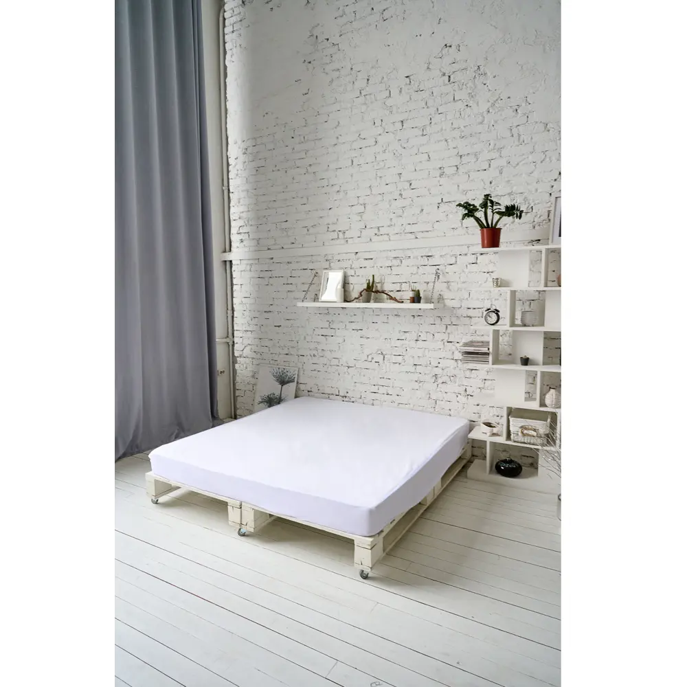 Фото 2 Простыня Sn Textile непромокаемая на резинке хлопок 200x140 см цвет белый