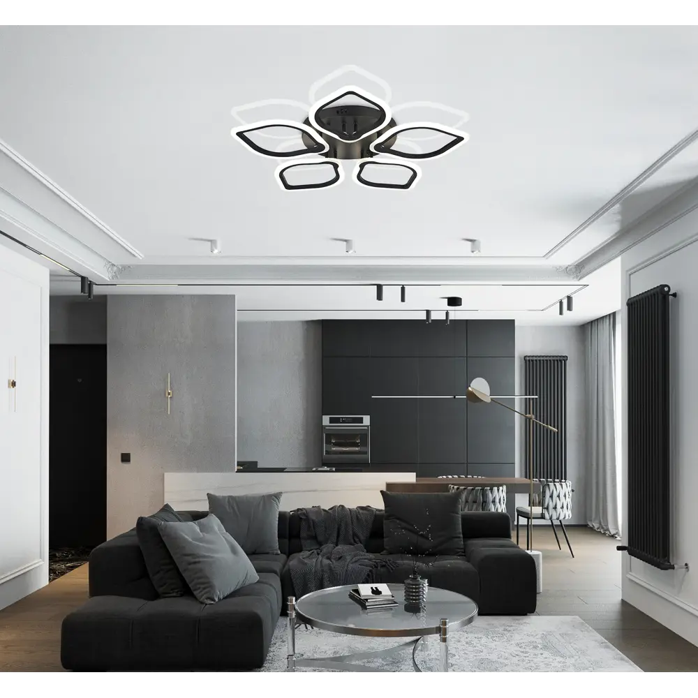 Фото 5 Люстра потолочная светодиодная NATALI KOVALTSEVA LED LAMPS 81200 BLACK REAL 21 м² изменение оттенков белого цвет черный