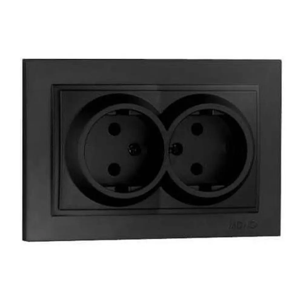 Фото Розетка двойная встраиваемая Mono electric Despina 102-202005-121 цвет графит Фото Розетка двойная встраиваемая Mono electric Despina 102-202005-121 цвет графит