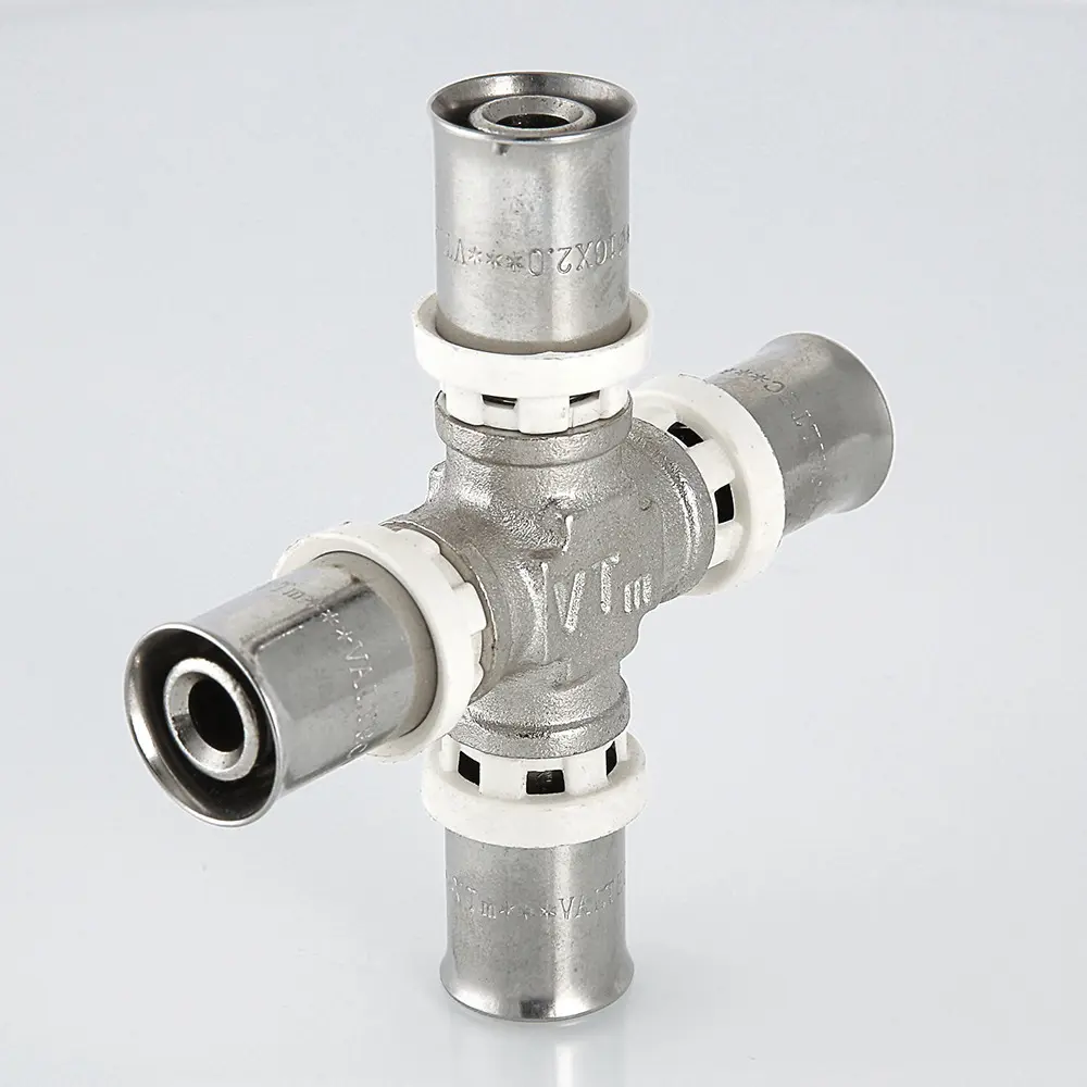 Фото 4 Крестовина Valtec 20x16x20x16 мм ВПр латунь