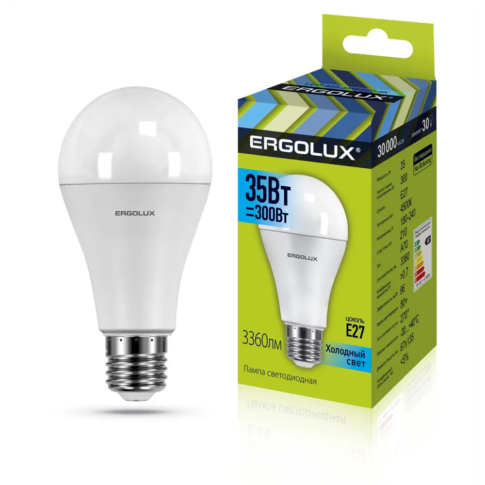 Фото Светодиодная лампа Ergolux LED-A70-35W-E27-4K 14231 Фото Светодиодная лампа Ergolux LED-A70-35W-E27-4K 14231