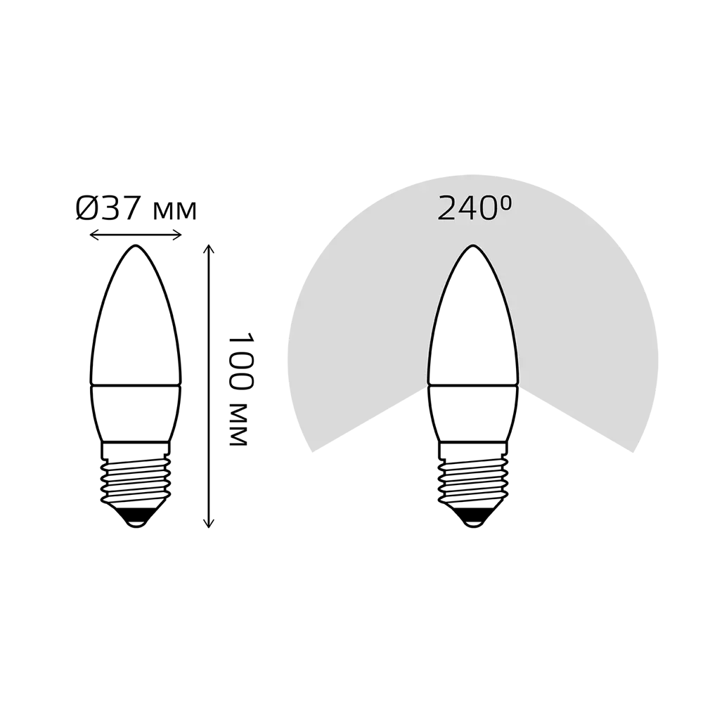 Фото 3 Набор ламп светодиодных Gauss Elementary E27 6 Вт Свеча 420 Лм 3000 К теплый белый свет, 10 штук Фото 3 Набор ламп светодиодных Gauss Elementary E27 6 Вт Свеча 420 Лм 3000 К теплый белый свет, 10 штук