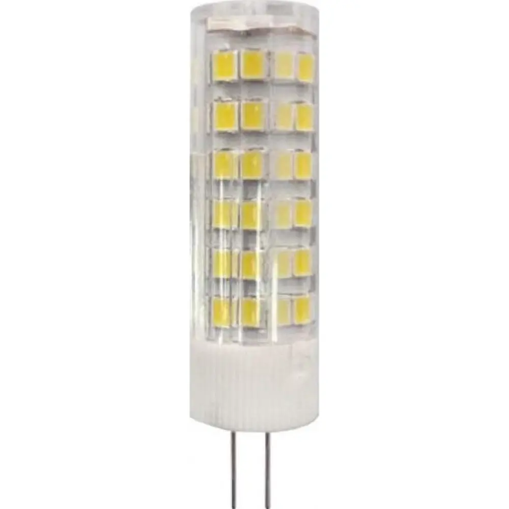 Фото 2 Лампа светодиодная ЭРА LED JC-7W-220V-CER-827-G4 G4 220 В 7 Вт кукуруза прозрачная 560 Лм теплый белый свет Фото 2 Лампа светодиодная ЭРА LED JC-7W-220V-CER-827-G4 G4 220 В 7 Вт кукуруза прозрачная 560 Лм теплый белый свет