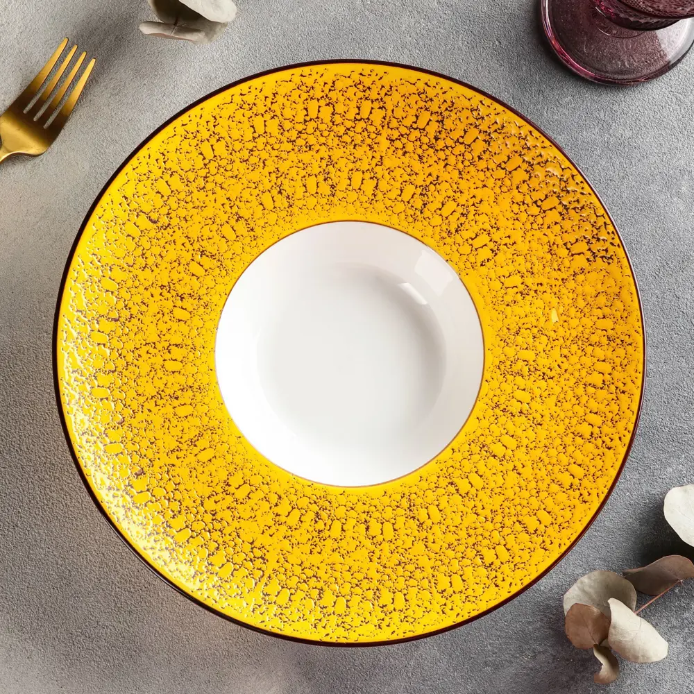 Фото 2 Блюдо сервировочное Wilmax England Splash 27x27 см фарфор цвет желтый Фото 2 Блюдо сервировочное Wilmax England Splash 27x27 см фарфор цвет желтый