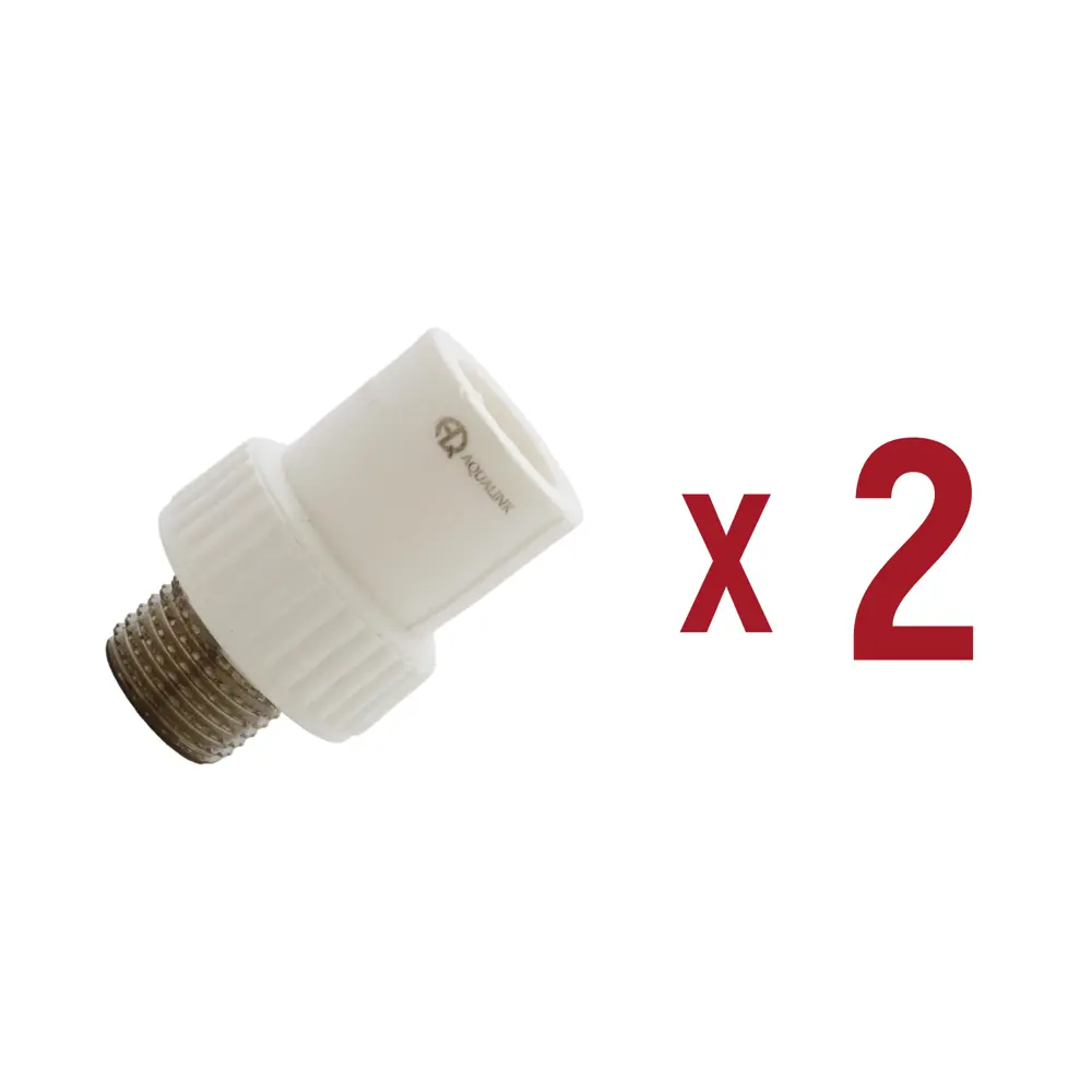 Фото Муфта комбинированная Aqualink 1/2"x20 мм ВП-НР полипропилен 2 шт k16113 Фото Муфта комбинированная Aqualink 1/2"x20 мм ВП-НР полипропилен 2 шт k16113