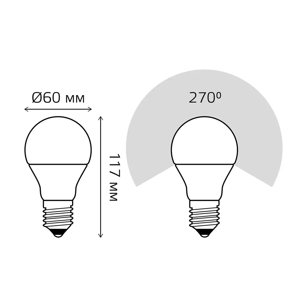 Фото 7 Набор ламп светодиодных Gauss Basic LED-M A60 7W 630lm 4000K E27 нейтральный белый свет 10 шт Фото 7 Набор ламп светодиодных Gauss Basic LED-M A60 7W 630lm 4000K E27 нейтральный белый свет 10 шт