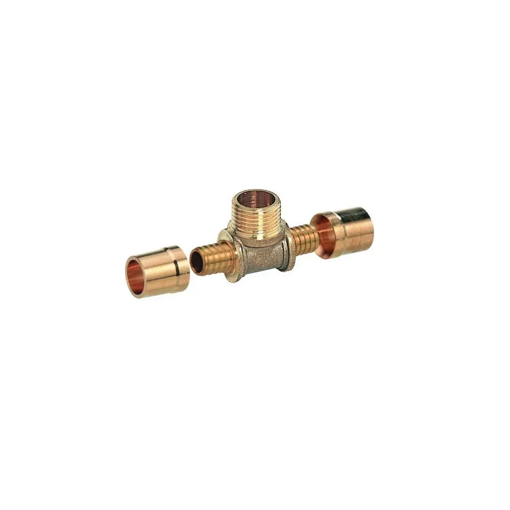 Фото Тройник комбинированный Comap 3/4"x25 мм НР латунь Фото Тройник комбинированный Comap 3/4"x25 мм НР латунь