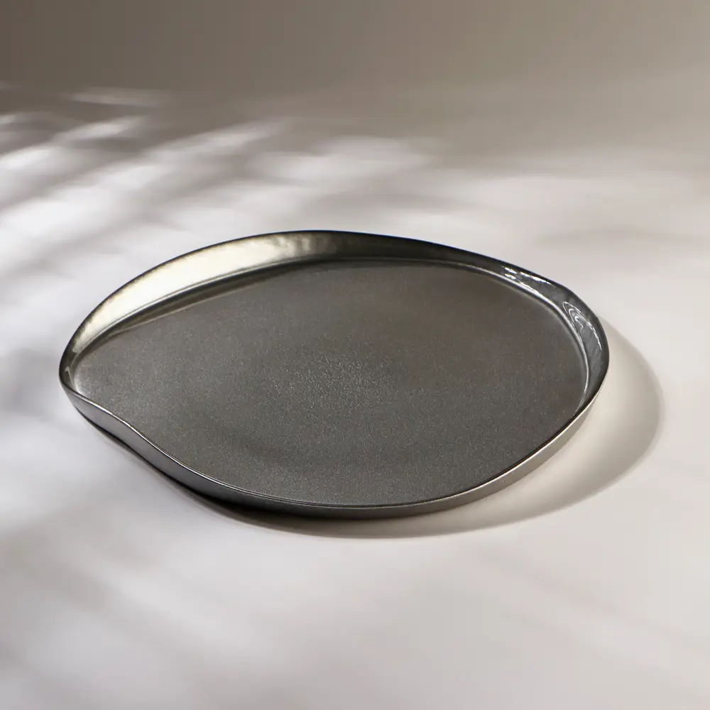 Фото 2 Блюдо сервировочное Akcam Trend 27x1.70x28 см стекло цвет серый