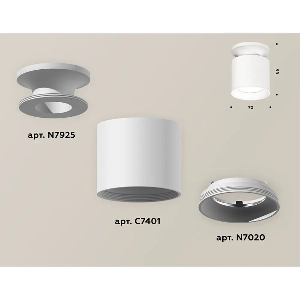 Фото 3 Светильник точечный накладной Ambrella light Xs7401060 2 м² цвет белый Фото 3 Светильник точечный накладной Ambrella light Xs7401060 2 м² цвет белый