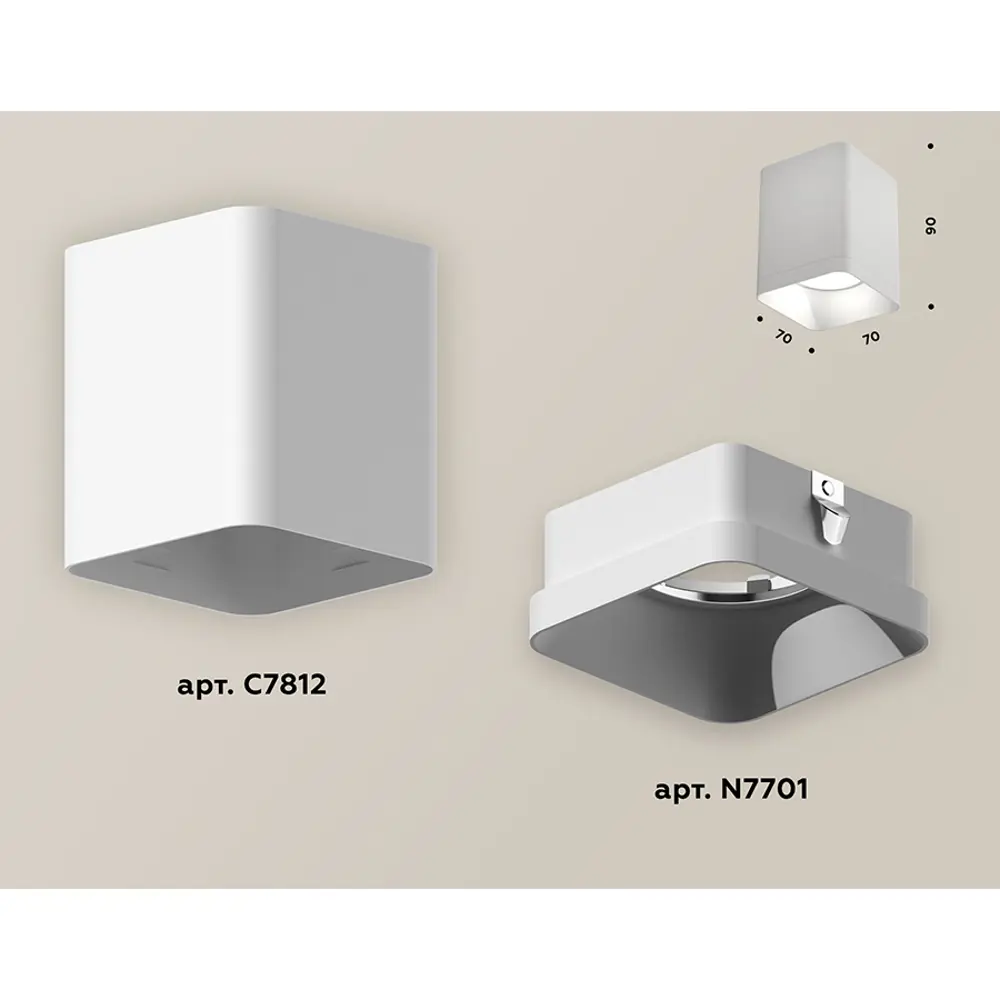 Фото 2 Светильник точечный накладной Ambrella light Xs7812001 2 м² цвет белый Фото 2 Светильник точечный накладной Ambrella light Xs7812001 2 м² цвет белый