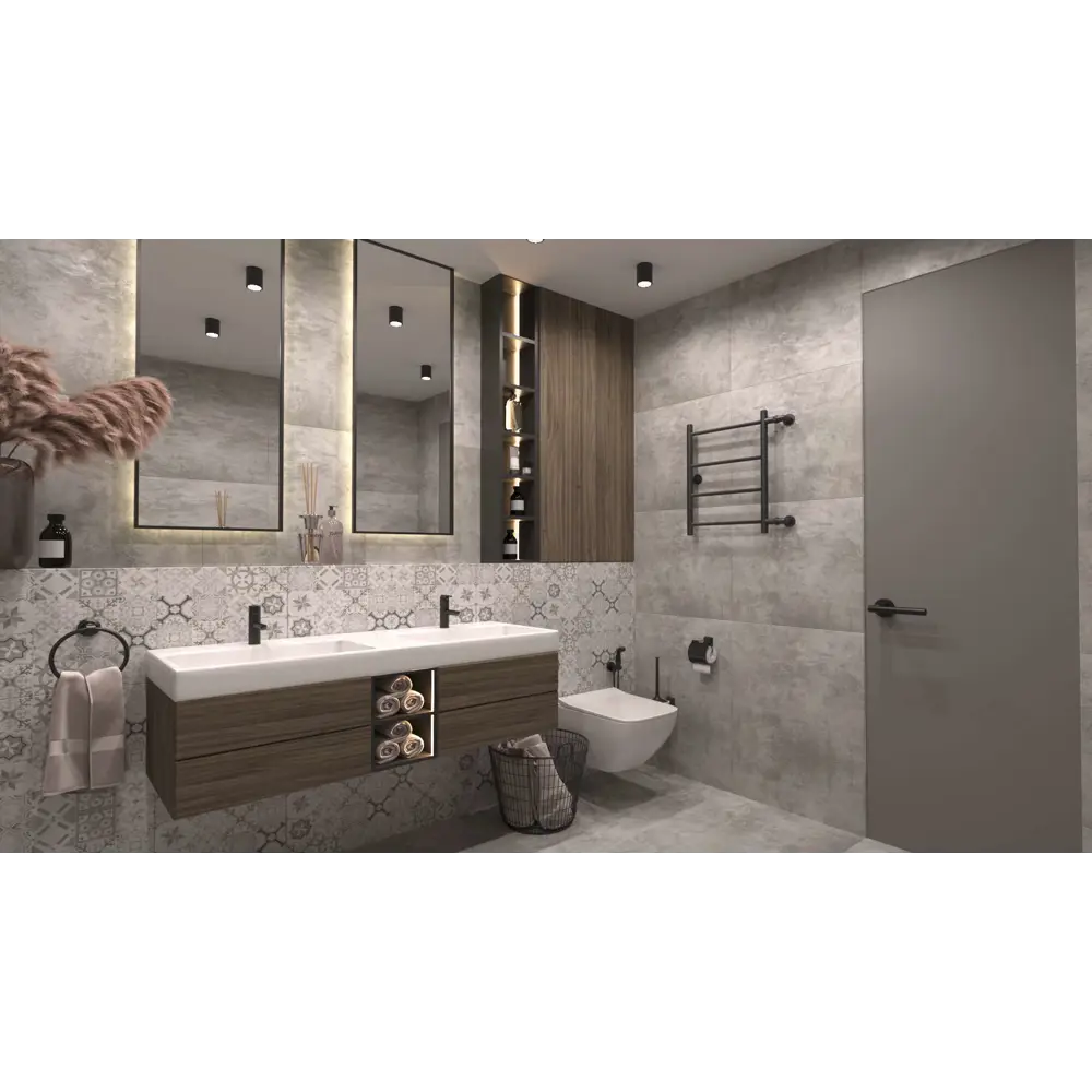 Фото 4 Полотенцесушитель водяной Ariano Версаль П5 43x60 см нержавеющая сталь 1" цвет черный матовый 22000022-5