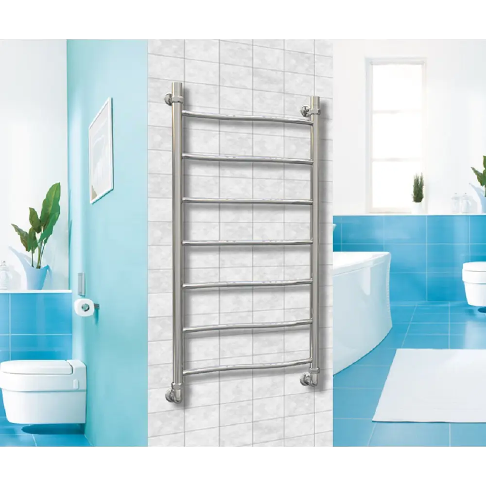 Фото 3 Полотенцесушитель водяной лестница Aquanerzh Волна 43x100 см 1" нержавеющая сталь цвет серебро