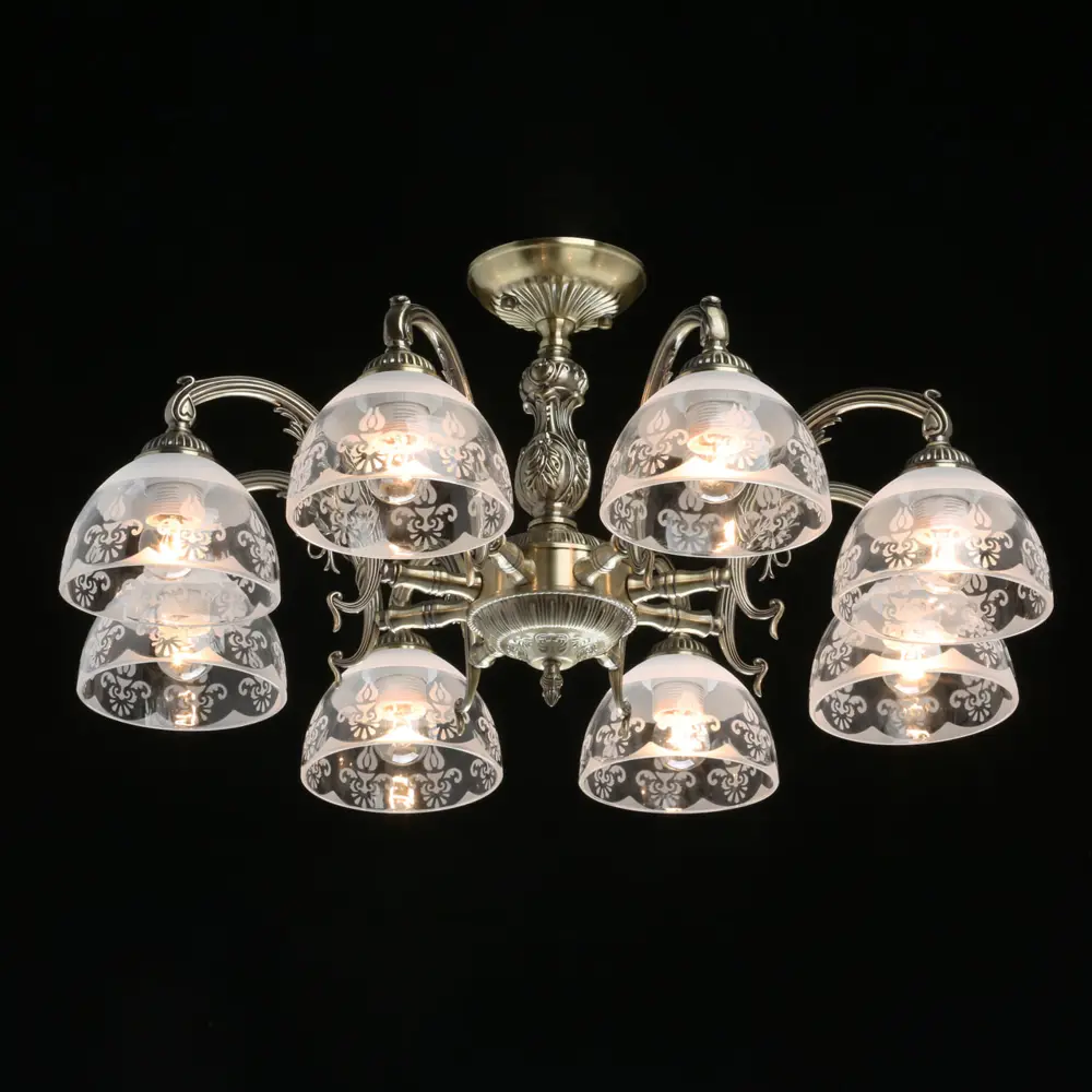 Фото 2 Светильник потолочный MW 481015008 Аманда 8 ламп 16 м² цвет латунь Фото 2 Светильник потолочный MW 481015008 Аманда 8 ламп 16 м² цвет латунь