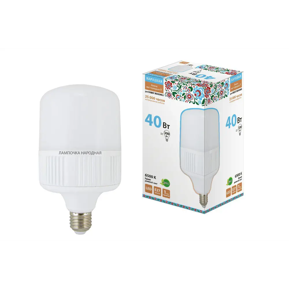Фото Лампа светодиодная TDM Electric T-40 Вт-230 В-6500 К–E27 120x207 мм Фото Лампа светодиодная TDM Electric T-40 Вт-230 В-6500 К–E27 120x207 мм