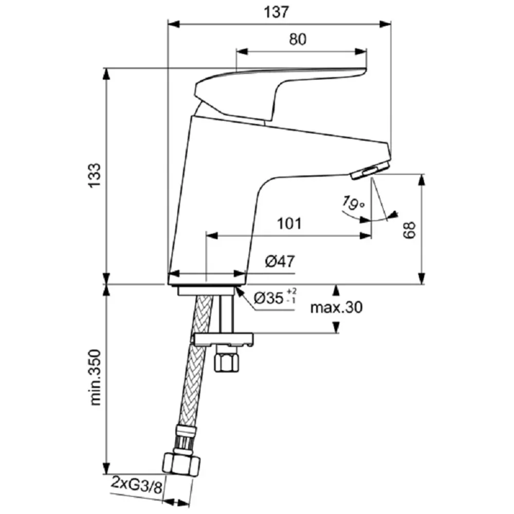 Фото 2 Смеситель для раковины Ideal Standard Ceraflex B1710AA Фото 2 Смеситель для раковины Ideal Standard Ceraflex B1710AA
