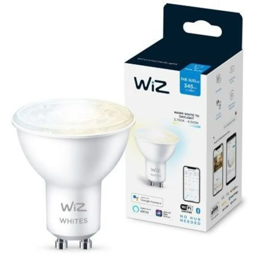 Фото 2 Лампа умная WIZ Wi-Fi BLE 50W GU10 927-65 TW 1PF/6 929002448302 GU10 220-240 В 4.70 Вт гриб прозрачная 345 Лм изменение оттенков белого Фото 2 Лампа умная WIZ Wi-Fi BLE 50W GU10 927-65 TW 1PF/6 929002448302 GU10 220-240 В 4.70 Вт гриб прозрачная 345 Лм изменение оттенков белого