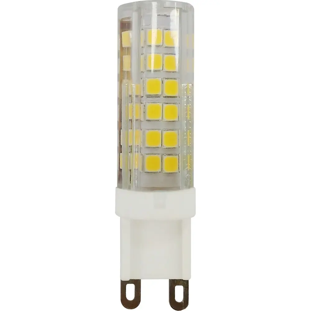 Фото Лампа светодиодная ЭРА LED JCD-7W-CER-827-G9 G9 220 В 7 Вт кукуруза прозрачная 560 Лм теплый белый свет Фото Лампа светодиодная ЭРА LED JCD-7W-CER-827-G9 G9 220 В 7 Вт кукуруза прозрачная 560 Лм теплый белый свет
