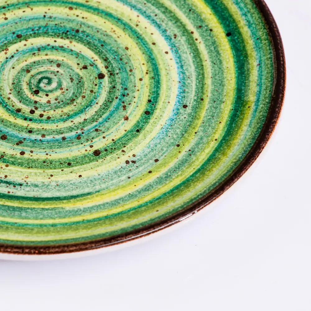 Фото Блюдо сервировочное Белхудожкерамика Офелия 16x16 см керамика цвет зеленый