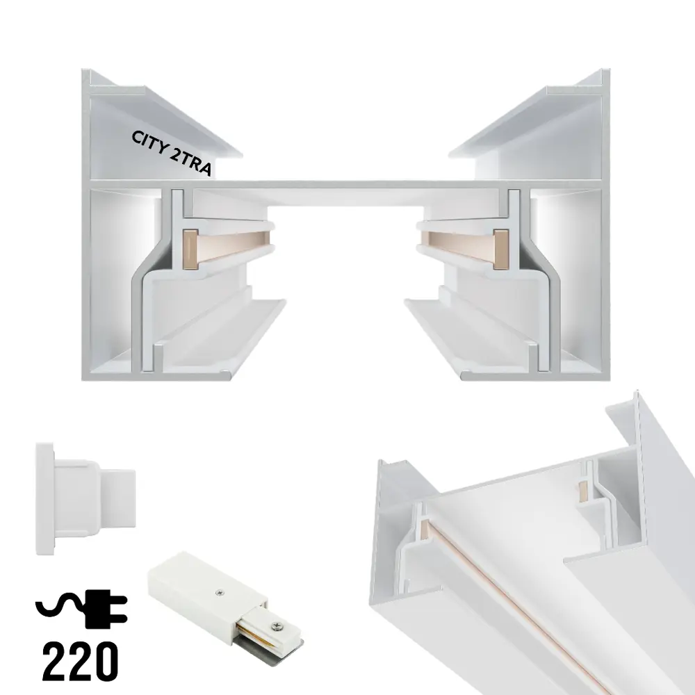 Фото 2 Трековая система Megalight rus 24423-3 100 см цвет белый Фото 2 Трековая система Megalight rus 24423-3 100 см цвет белый