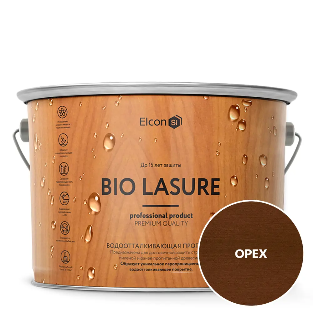 Фото Водоотталкивающая пропитка для защиты дерева Elcon Bio Lasure цвет орех 2 л Фото Водоотталкивающая пропитка для защиты дерева Elcon Bio Lasure цвет орех 2 л