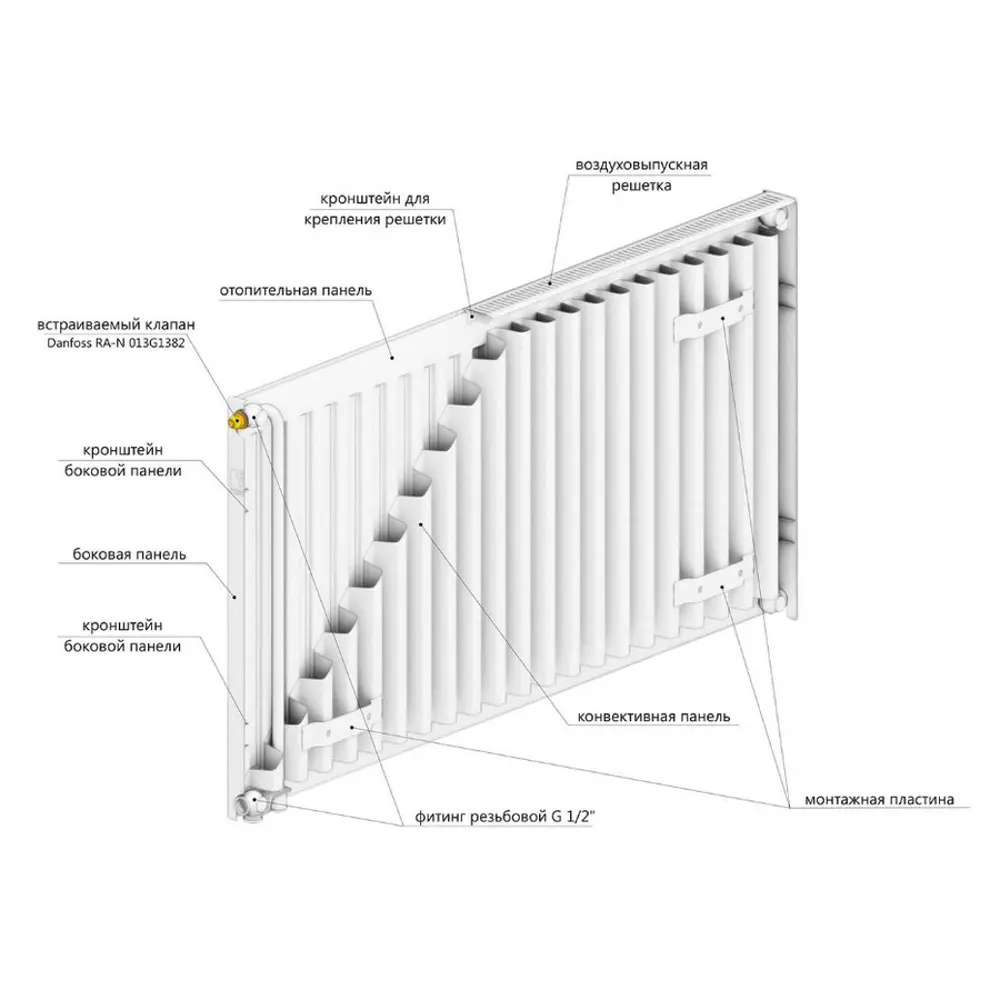 Фото 10 Радиатор Lemax 11x300x400 мм нижнее подключение сталь белый Фото 10 Радиатор Lemax 11x300x400 мм нижнее подключение сталь белый