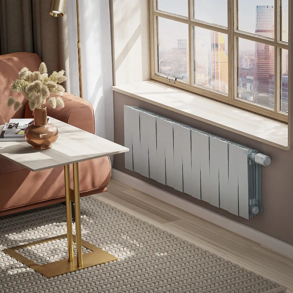 Фото 6 Радиатор Royal thermo PianoForte/Silver Satin 300 14 секций нижнее подключение биметалл серый