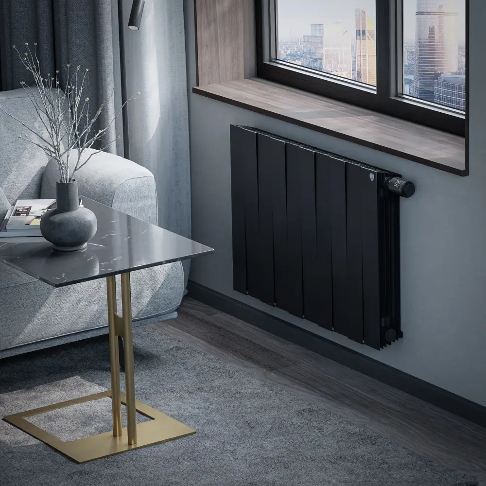 Фото 4 Радиатор Royal thermo Pianoforte 500/80 биметалл 10 секций нижнее подключение цвет noir sable Фото 4 Радиатор Royal thermo Pianoforte 500/80 биметалл 10 секций нижнее подключение цвет noir sable