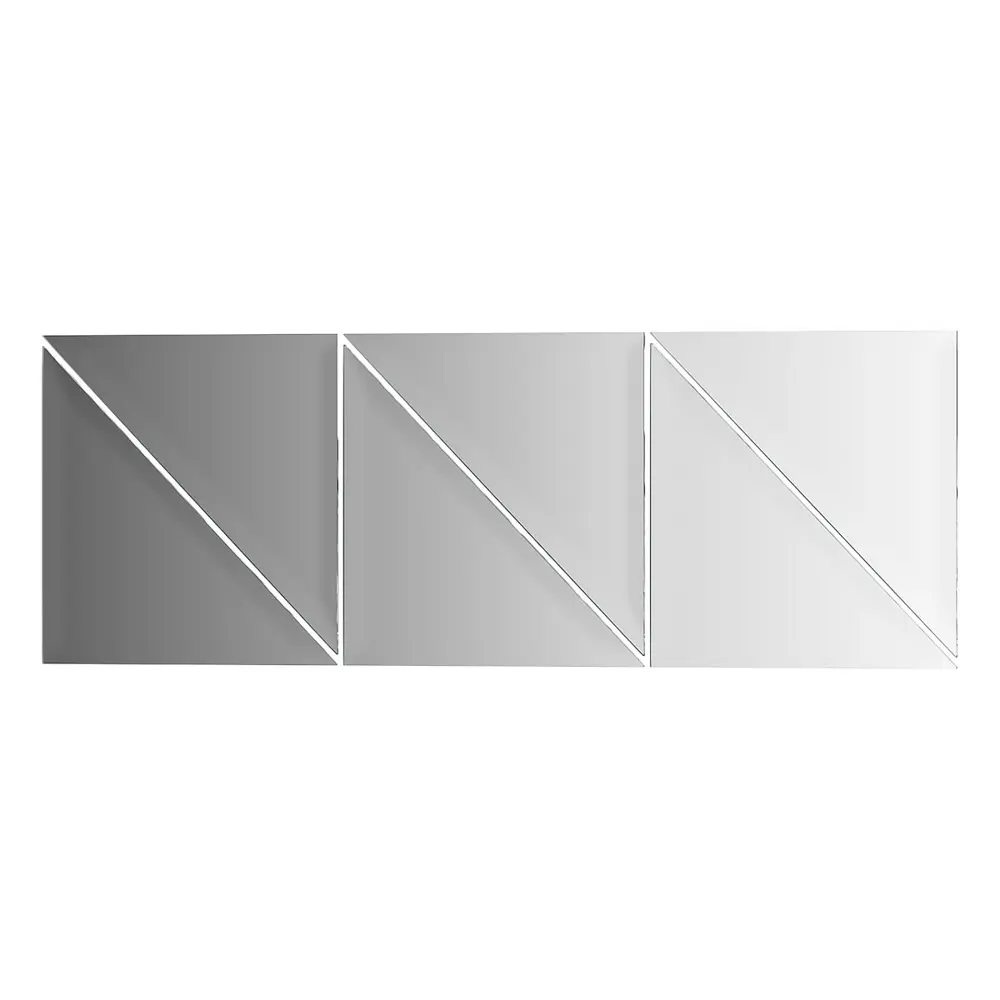 Фото Зеркальная плитка с фацетом Evoform Refractive BY 1513, 10 мм - комплект 6 шт треугольник 15x15 см, серебро Фото Зеркальная плитка с фацетом Evoform Refractive BY 1513, 10 мм - комплект 6 шт треугольник 15x15 см, серебро