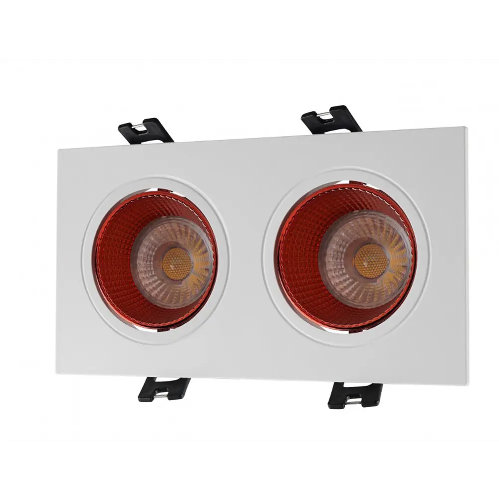 Фото Светильник точечный встраиваемый DENKIRS DK3072-WH+RD DK3020WRD 6.7 м² цвет белый Фото Светильник точечный встраиваемый DENKIRS DK3072-WH+RD DK3020WRD 6.7 м² цвет белый