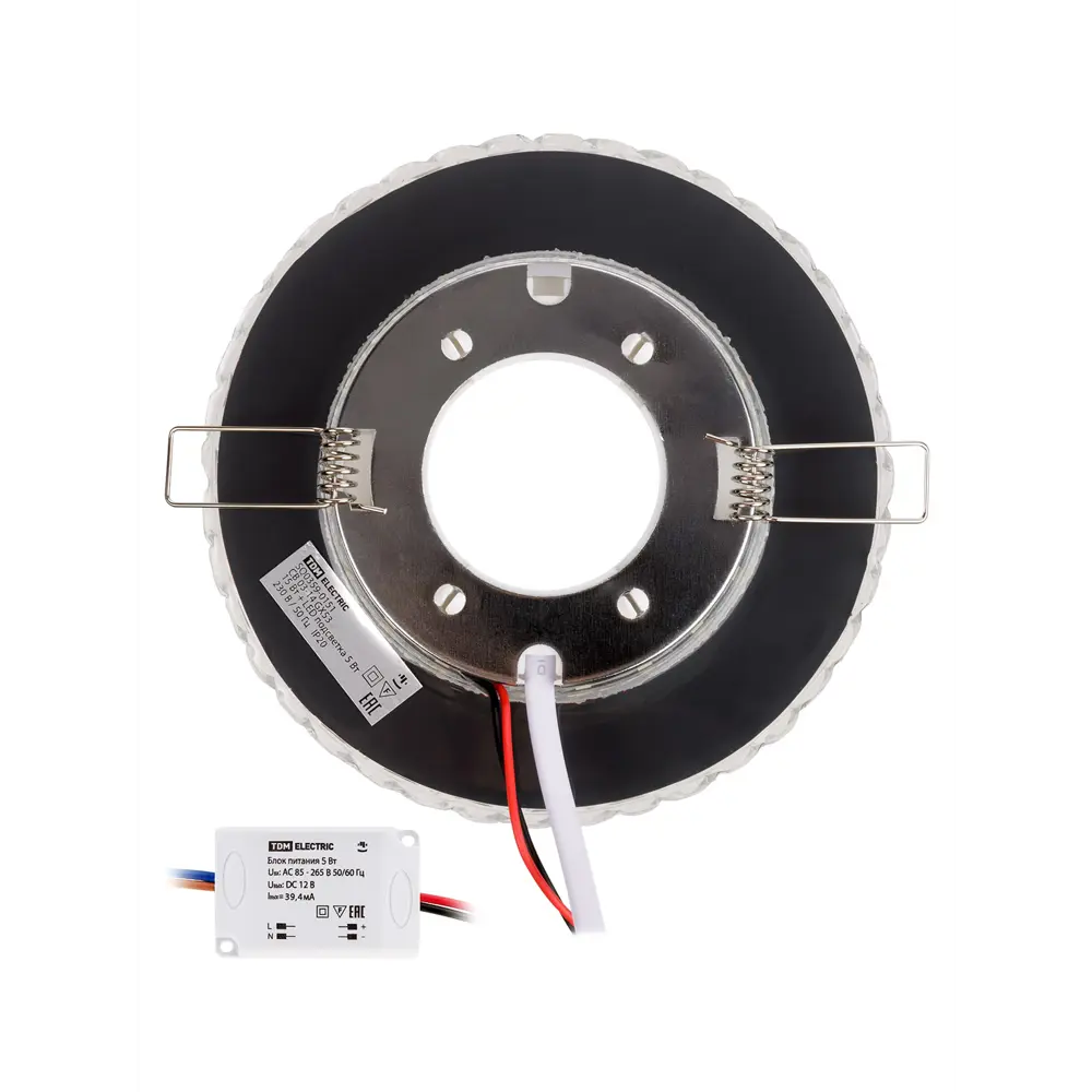 Фото 6 Светильник точечный встраиваемый Tdm electric Sq0359-0151 с LED-подсветкой 25 м² цвет серебро Фото 6 Светильник точечный встраиваемый Tdm electric Sq0359-0151 с LED-подсветкой 25 м² цвет серебро