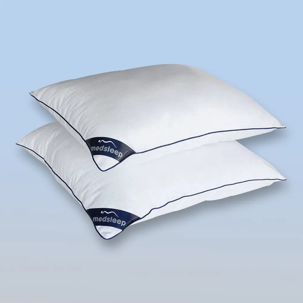 Фото 9 Комплект из 2 подушек Medsleep Nubi 70x70 см, полиэфирное волокно, лебяжий пух Фото 9 Комплект из 2 подушек Medsleep Nubi 70x70 см, полиэфирное волокно, лебяжий пух