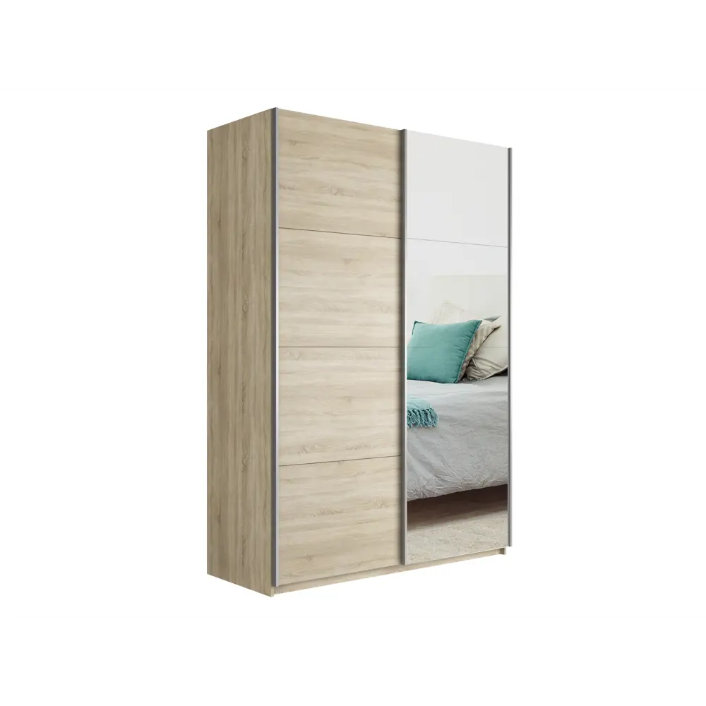 Фото 2 Шкаф-купе Мебельная Компания Е1 2 дверный 230x140x57 см 7 полок ЛДСП цвет дуб сонома 1Pdz_140_S Фото 2 Шкаф-купе Мебельная Компания Е1 2 дверный 230x140x57 см 7 полок ЛДСП цвет дуб сонома 1Pdz_140_S