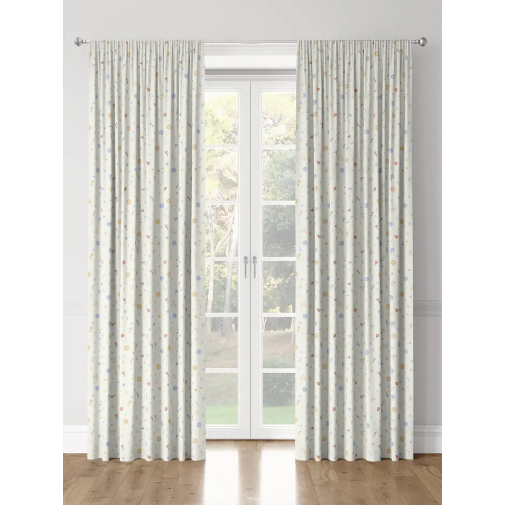 Фото 3 Комплект штор на шторной ленте Decoracion Пестики тычинки 145x275 см цвет оранжевый голубой светло-бежевый Фото 3 Комплект штор на шторной ленте Decoracion Пестики тычинки 145x275 см цвет оранжевый голубой светло-бежевый