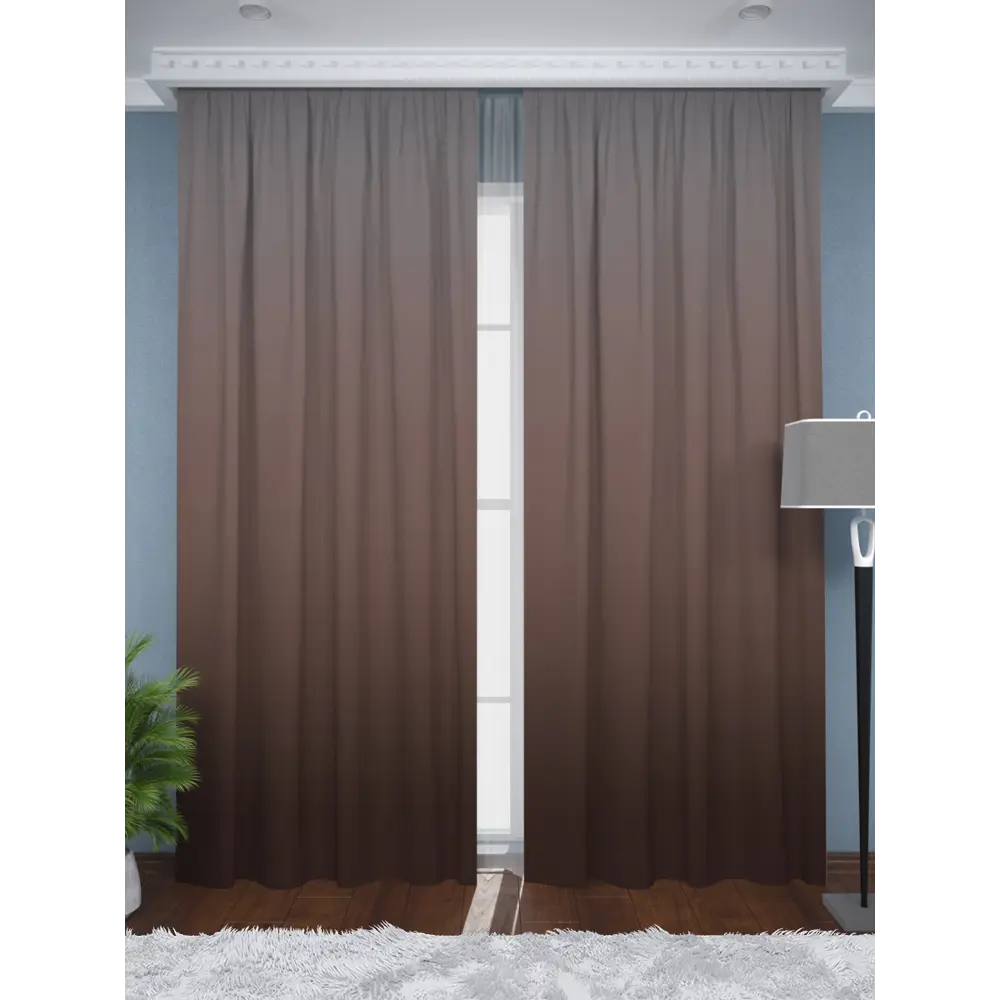 Фото 2 Тюль на шторной ленте Homepick DarkBrown 290x265 см цвет коричневый Фото 2 Тюль на шторной ленте Homepick DarkBrown 290x265 см цвет коричневый